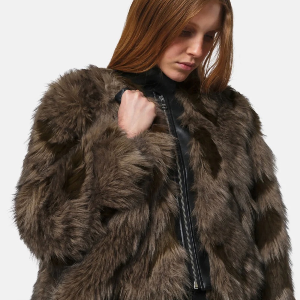Apparis Lillet Faux Fur & Faux Leather Bomber Jacket